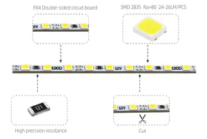 Großhandel 12 V 120 LEDs/m 3 mm PCB SMD 2835 1 m led starre Lichtleiste / led hartstreifenlicht