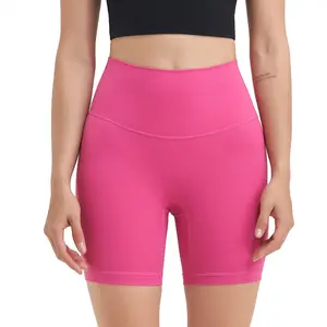 2023 yeni Lulu tasarım hizala yaz çıplak hiçbir utanç iz yüksek bel spor spor Fitness pantolonları şort Yoga tayt kadınlar için