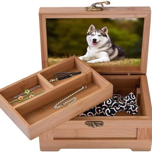 Wooden Pet Cremation Keepsake <b>Box</b> Rectangle Solid Color Secure Desktop Storage <b>Box</b> for Pet <b>Memorials</b> - Product Image 3
