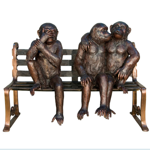 Venta al por mayor Paraíso al aire libre decorado tamaño real de bronce <span class=keywords><strong>tres</strong></span> <span class=keywords><strong>sabios</strong></span> mono jardín estatuas de animales - Product Image 1