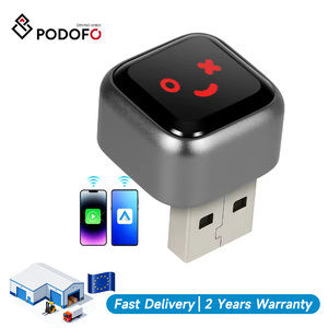 กล่อง Podofo CarPlay AI รุ่นใหม่ล่าสุด 2-in-1 แบบมีสายและไร้สาย Carplay & Android Auto Dongle OEM อุปกรณ์แปลง Carplay ไร้สายแบบพกพา - Product Image 1
