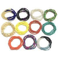 Chaîne de taille bohème multicolore en perles élastiques pour femme, bijoux de corps superposés pour la plage et les vacances, vente en gros