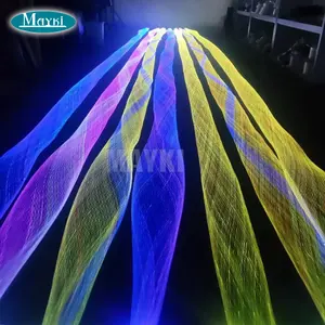 Luzes LED de malha de fibra óptica para decoração de teto de jardim e árvores ao ar livre, malha de fibra óptica 0.75mm * 105