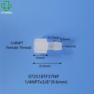 Conector de Tubería de Plástico PP de Goma Recto Interno Roscado de 1/4NPT JU Excelente para Agua y Gas - Product Image 2