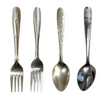 Ensemble de couverts portables en acier inoxydable, cuillère, fourchette, couteau, avec étui pour les voyages en plein air, les pique-niques
