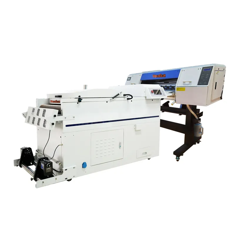 Impresora de transferencia de calor DTF Digital de alta velocidad de 60cm con nueva versión, máquina automática de agitación de polvo para impresión de camisetas