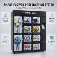 Distributeur Automatique de Bouquets Floraux avec Refroidisseur de Cartes Automatique, Surveillance à Distance et Options de Paiement Multiples pour Fleurs Fraîches