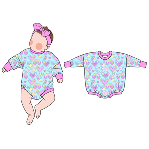 Combinaison à boutons en tissu de bambou respirant et doux pour la peau, motif imprimé mignon, adaptée aux filles, facile à changer, vêtements pour bébé - Product Image 1