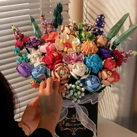 Blok Bangunan Mini Kit Anggrek Botani - Model Bunga Rakitan DIY