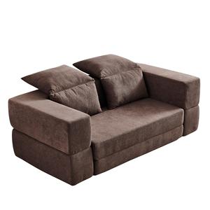 थोक इनडोर घर फर्नीचर लिविंग रूम उच्च घनत्व स्पंज वैक्यूम पैक भूरे रंग के आधुनिक संकुचित स्लीपर सोफा बिस्तर - Product Image 4