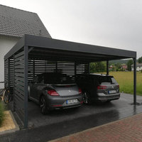 Cochera con Estructura de Aluminio, Techo de Aluminio o Policarbonato, Impermeable, Resistente a los Rayos UV, Cubierta para Garaje de Alta Resistencia, Tamaño Personalizado