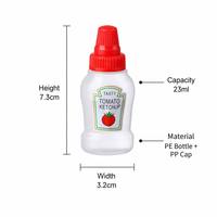 Bouteille de sauce miniature personnalisée de qualité alimentaire 23 ml, pot à condiments portable en plastique pour plats à emporter, bento, cuisine, pique-nique, vente en gros