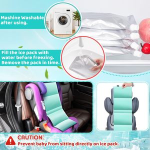 Almohadilla Refrigerante para Cochecito con 6 Bolsas de Gel Aislantes, Hasta 8 Horas de Refrigeración, para Bebés, Niños Pequeños, Protector para el Verano y el Calor - Product Image 3