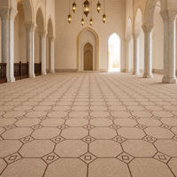 Tapis de prière de style Caire pour mosquée, mélange laine et nylon, poils coupés et bouclés, taille personnalisée, rouleau pour mosquée