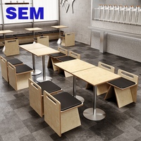Ensemble table et chaises en contreplaqué de bouleau russe sur mesure pour café, restauration rapide et restaurant occidental - Fabrication SEM