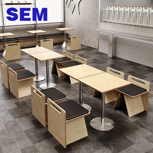 Ensemble table et chaises en contreplaqué de bouleau <span class=keywords><strong>russe</strong></span> sur mesure pour café, restauration rapide et restaurant occidental - Fabrication SEM - Product Image 5