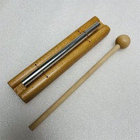 Wholesale Natural Healing Crystal Gemstone Percussion Instrument 1-3 Tone Meditation Wooden Chimes Hand Bell Mallet Decoration