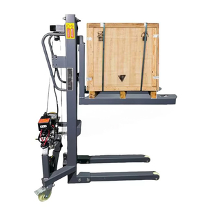 300kg piccolo sollevamento carrello elevatore Stacker <span class=keywords><strong>Mini</strong></span> forcella autocarro autocaricamento carrello elevatore Semi elettrico Stacker - Product Image 1