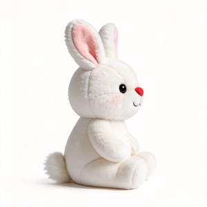 Produttore di Giocattoli in Peluche a Forma di Coniglio Personalizzati, Giocattolo in Peluche Coniglio Pasquale per Bambini, Simpatico Coniglio Bianco in Peluche - Product Image 3
