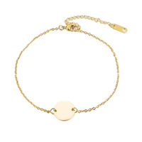 Bricolage en acier inoxydable pièce ronde pendentif Couple meilleur ami Bracelet Bracelet chaîne Bracelet vierge pour gravure