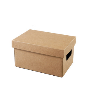 Kraft Paper Storage Boxes Rectangle Solid Color With Lid For Moving Books Clothes Files Home Office Organization - Product Image 5