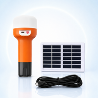 Lanterne solaire de camping avec lampe torche 2400mAh 21 LED, rechargeable par Type-C, lumière d'urgence avec panneau solaire