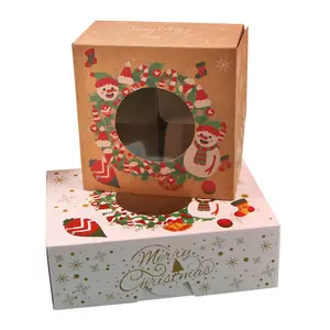 Custom Christmas Gift Disposable Food Packaging Containers Paper Packaging Boxes For Bakery