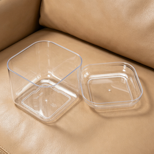 Boîte de rangement carrée transparente en PS de qualité alimentaire avec couvercle, épaisseur 1 mm, modèle JNH-006019, pour pâtisserie <span class=keywords><strong>maison</strong></span>, gâteaux, biscuits et gallettes - Product Image 4