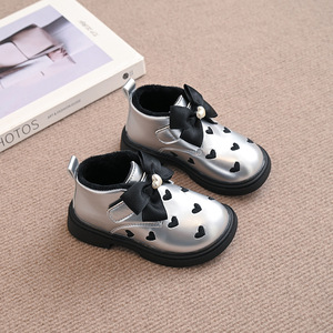 Stivali per bambini autunno inverno stivali corti per ragazze <span class=keywords><strong>con</strong></span> Pattern a forma di cuore e <span class=keywords><strong>scarpe</strong></span> da bambina alla moda <span class=keywords><strong>con</strong></span> fiocco - Product Image 5