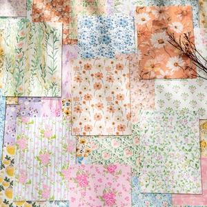 50pcs/pack Loose Leaf Floral Notes Memo <b>Pads</b> 50 Pieces Colorful Flower Background Material <b>Paper</b> for DIY Collage - Product Image 4