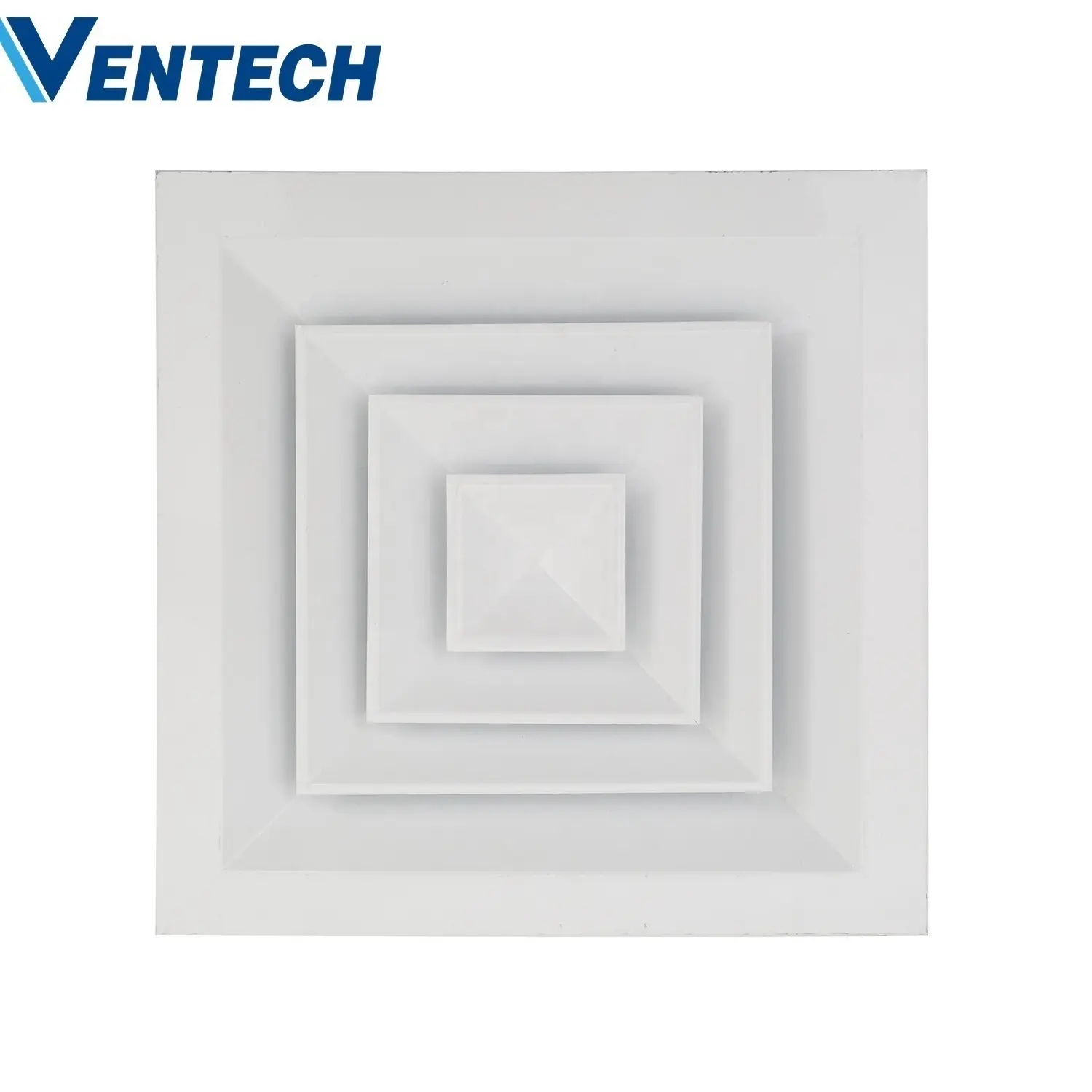 HVAC Supply Fresh Ventilation Aluminum Square Ceiling Vent Diffuser 4 Way Air Flow Faced Diffuser