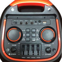 Altavoz Portátil Doble de 8 Pulgadas para Fiestas con Carrito, Micrófono Inalámbrico, Luces LED, Bluetooth, FM, USB Recargable