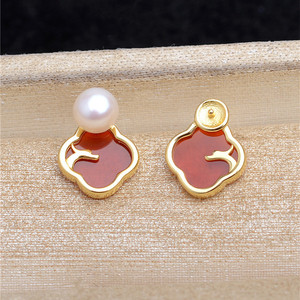 ต่างหูเงินแท้ S925 แบบติดหู ประดับมุกเม็ดเดี่ยว ดีไซน์อเนกประสงค์สำหรับผู้หญิง พร้อมมุก 6-13 เม็ด และถาดอุปกรณ์ DIY 3872 ชิ้น - Product Image 2