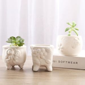 Pot de fleur en céramique écologique pour enfants, kit de peinture et de <span class=keywords><strong>dessin</strong></span>, jouets de coloriage, jardinière en porcelaine pour enfants, design créatif - Product Image 2