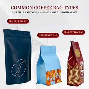 Bolsas personalizadas impresas para café en grano con cierre hermético, válvula, logo, fondo plano, duraderas para supermercado, aptas para alimentos y resistentes a la humedad. - Product Image 4