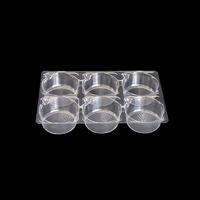 Insert de plateau à biscuits à 6 compartiments - Séparateur en plastique transparent pour l'emballage des biscuits et des gâteaux, empêche la casse, design empilable, sans danger pour les aliments