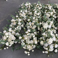 EG-M82 2026 Décoration de mariage populaire, fleur de table en soie, fausse rose blanche artificielle, verdure, centre de table, boule de fleurs