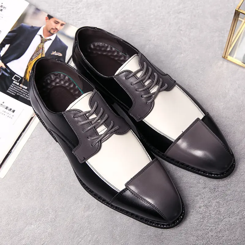 2022 Innovative Design High Quality Leather Handmade Stitching Casual Business Men's Dress Shoes & Oxford Shoes