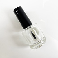 Flacon en verre vide rond de 17,5 ml pour vernis à ongles avec pinceau et couvercle pour gel UV