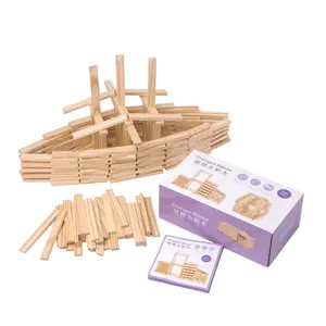 Archimede per bambini in legno building blocks per costruire castelli impilati high diy creative build long strips stacked music toy