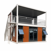 Maison conteneur préfabriquée en kit, planaire, à un étage, avec suite 3 chambres, pour usage abri, hôtel ou villa