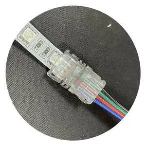 Tidak Ada Pengelasan Tidak Mengupas DIY Tanpa Titik Gelap IP20 IP65 Hippo M 4PIN RGB Led Strip Konektor untuk RGB Led Strip Koneksi