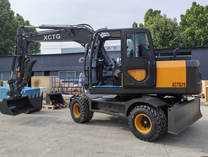 Excavadora de Ruedas Nueva HAIJU 4WD HJW75, Peso 7 Toneladas, Potencia Nominal 62.5kw, Gran Fuerza de Excavación, Duradera, Adecuada para Trabajos de Construcción - Product Image 1