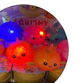 Jouet Squishy Licorne 8,5 cm, <span class=keywords><strong>2</strong></span> styles, Gel pailleté Malt/Lumière, Boîte de présentation de 12 pièces, Extensible, Anti-stress, Fidget, PU - Product Image 5