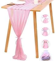 Chemin de table élégant en mousseline de soie 72*304cm réglage salle à manger Vintage Arches Banquets mariage DecorTable Runner