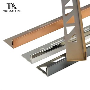 Profilo in Lega di Alluminio con Motivo a Lisca di Pesce per Transizione da <span class=keywords><strong>Pavimento</strong></span> a Porta e Copertura Soglia Arrotondata - Product Image 2