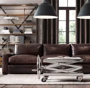 Juego de Muebles de Sala de Estar de Diseño Moderno, con Base de Roble y Tapicería de Cuero Italiano, Diseños de Lujo, Venta al Por Mayor - Product Image 5