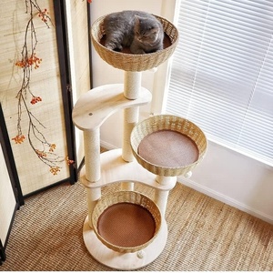Large Premium Wooden <strong>Cat</strong> Tower and Scratching Frame Luxury <strong>Cat</strong> Climbing Toy for Feline Friends for Christmas and Halloween - Product Image 2