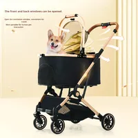 Poussette pour animaux de compagnie en métal, pliable, légère, durable, portable, pour la marche et les voyages en plein air, pour petits chiens et chats