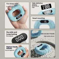 Poignée d'exercice numérique intelligente rechargeable et portable en silicone avec compteur pour le soulagement du stress et le renforcement de la force de préhension